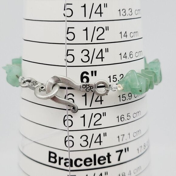 Artisan Aventurine & Yellow Tourmaline Gemstone Bracelet 6" Small Wrist Handmade - Picture 5 of 5